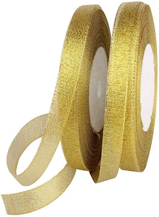Aakriti Glitter Gold Ribbon Sparkly Fabric Gorgeous Ribbon for Gift Crafters Wedding Party Birthday Wrap Hair Bows Floral Projects (20MM / ¾ INCH, 50 Meter-Golden) - Image 5